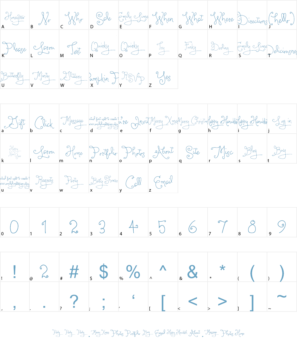 Larou Words Font Character